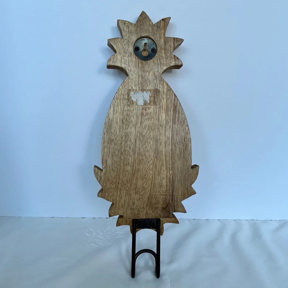 Pineapple Wall Hook Wood Tropical Coastal Boho Tiki Entryway Towel Hook Island